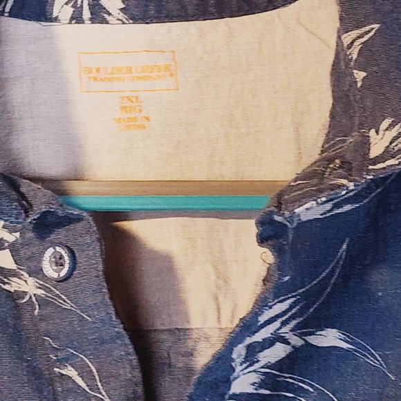 Boulder Creek Trading Company Blue Short Sleeve Floral Print Shirt Size Big 2XL - Picture 7 of 16